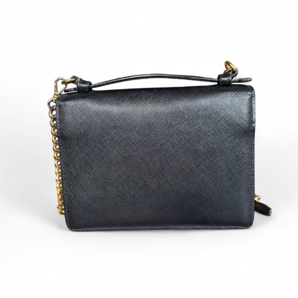 Prada Black Saffiano Leather Bag with Chain Strap. Comes with COA - Picture 11 of 17